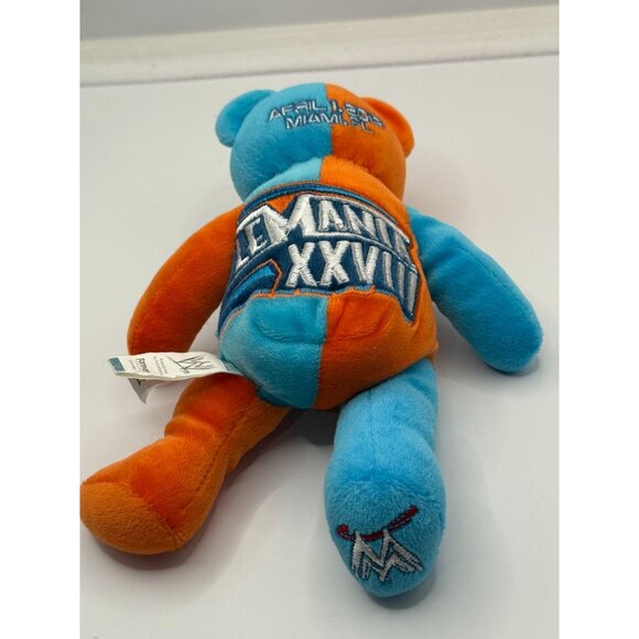 Wrestlemania XXVIII John Cena The Rock Beanie Bear 2012‎ Blue Orange - Picture 5 of 10